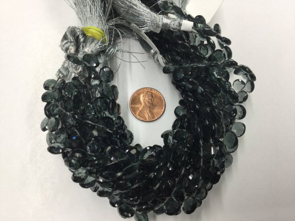 Grey Hydro Quartz Hearts Faceted