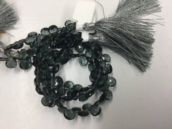 Grey Hydro Quartz Hearts Faceted