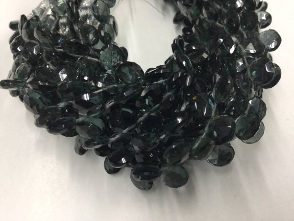 Grey Hydro Quartz Hearts Faceted