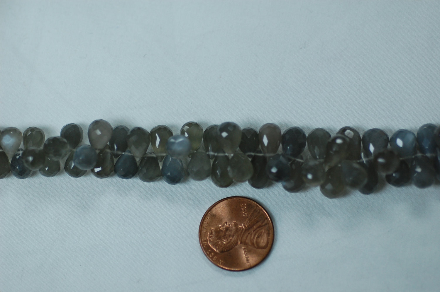 Grey Moonstone Drops Faceted