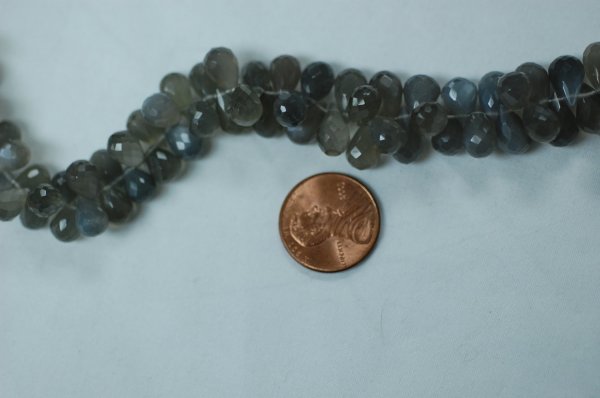 Grey Moonstone Drops Faceted