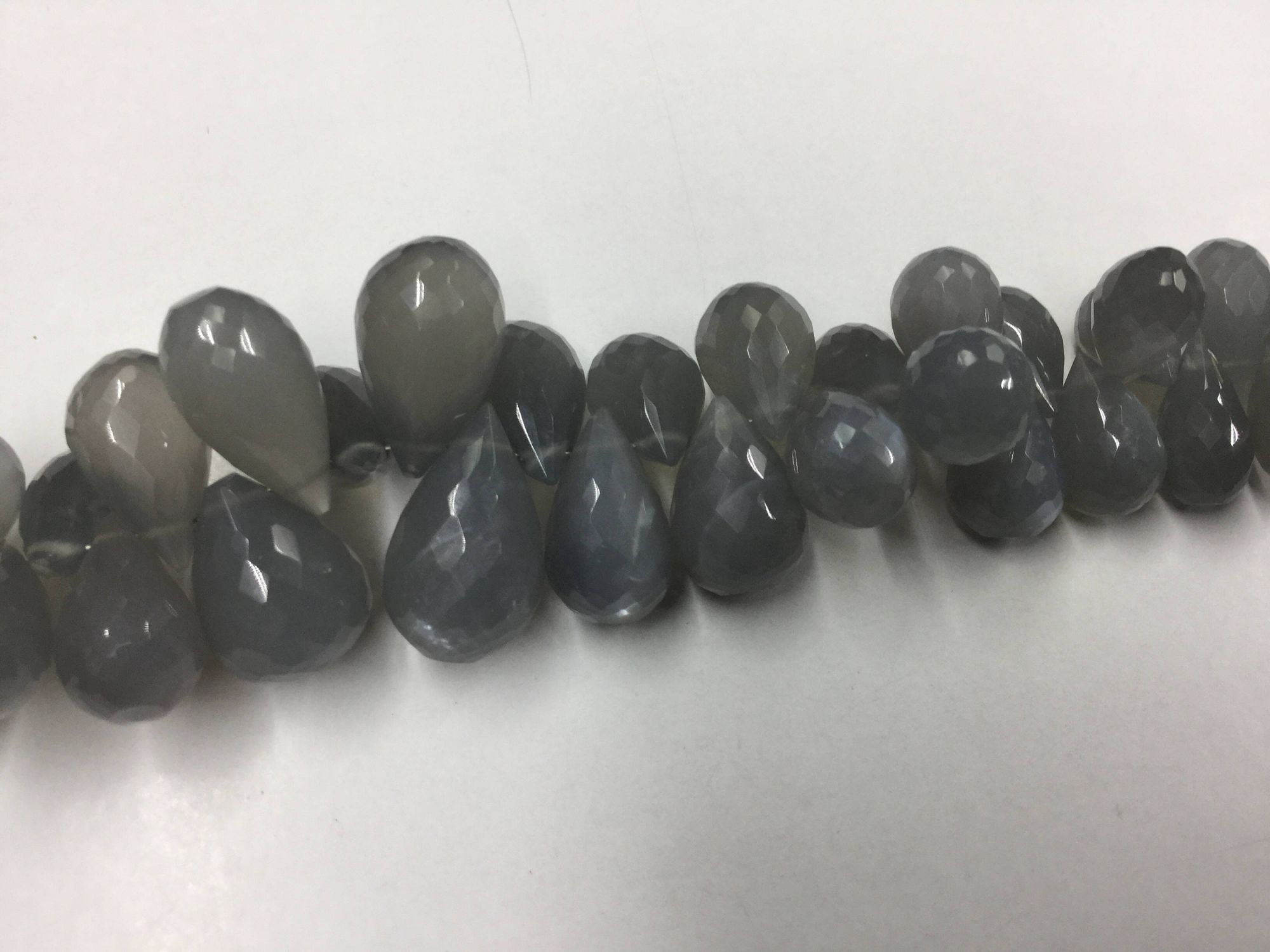 Grey Moonstone Drops Faceted