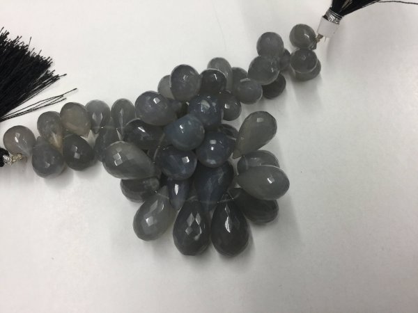 Grey Moonstone Drops Faceted