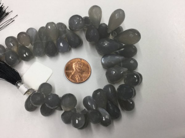 Grey Moonstone Drops Faceted