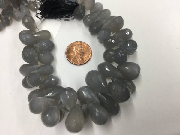 Grey Moonstone Drops Faceted