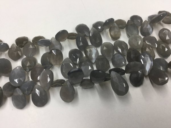 Grey Moonstone Pears Faceted