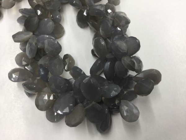 Grey Moonstone Pears Faceted