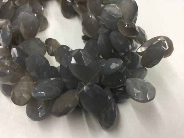 Grey Moonstone Pears Faceted