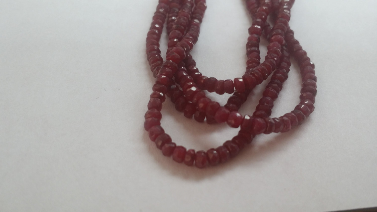 Ruby Rondelle 4 string Necklace