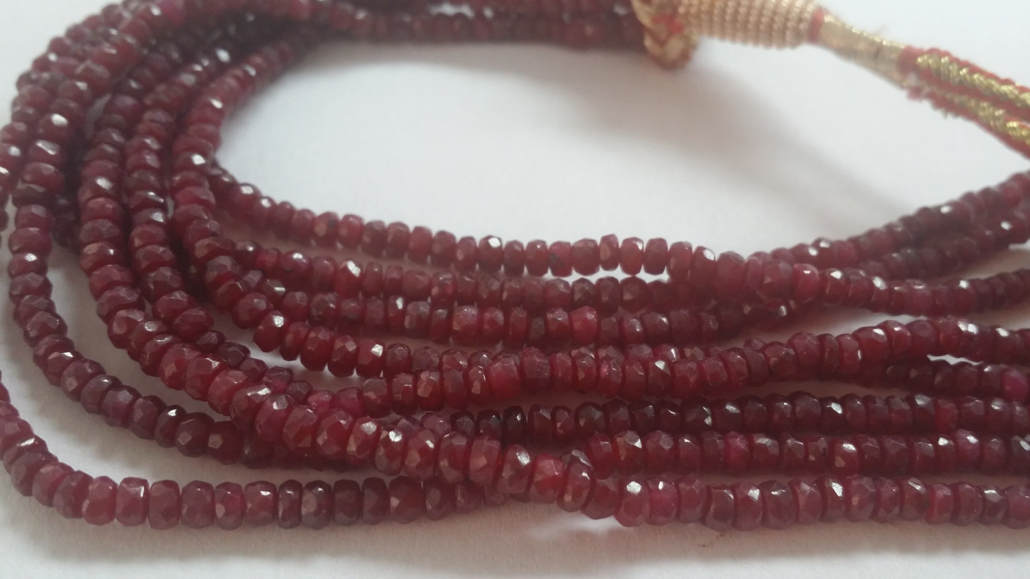 Ruby Rondelle 4 string Necklace