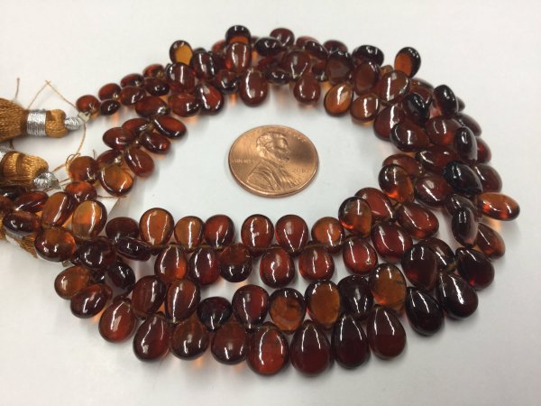 Hessonite Garnet Pears Smooth