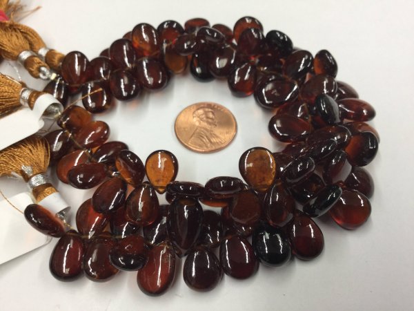 Hessonite Garnet Pears Smooth