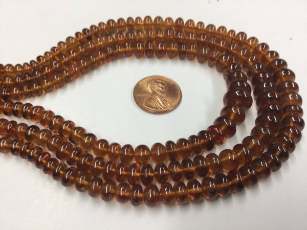 Hessonite Garnet Rondelles Smooth