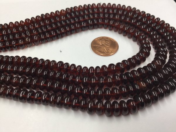 Hessonite Garnet Rondelles Smooth