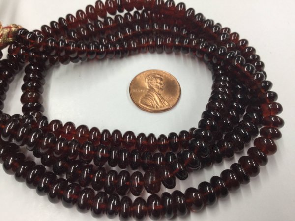 Hessonite Garnet Rondelles Smooth