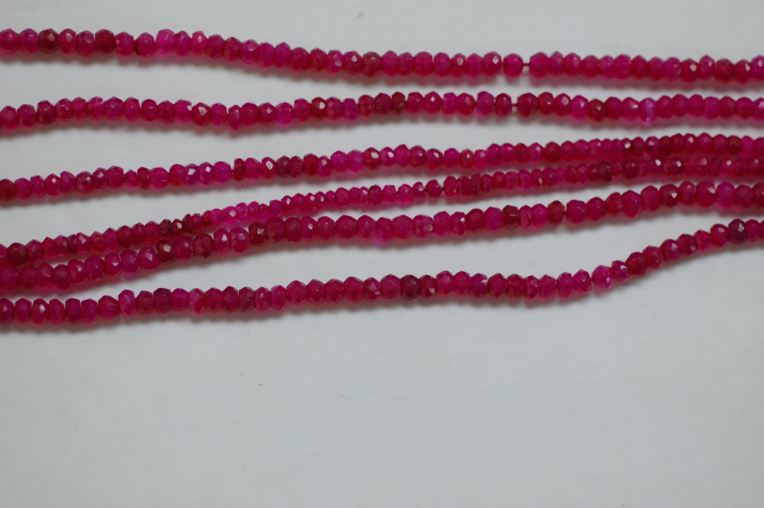 Hot Pink Chalcedony Rondelle Faceted