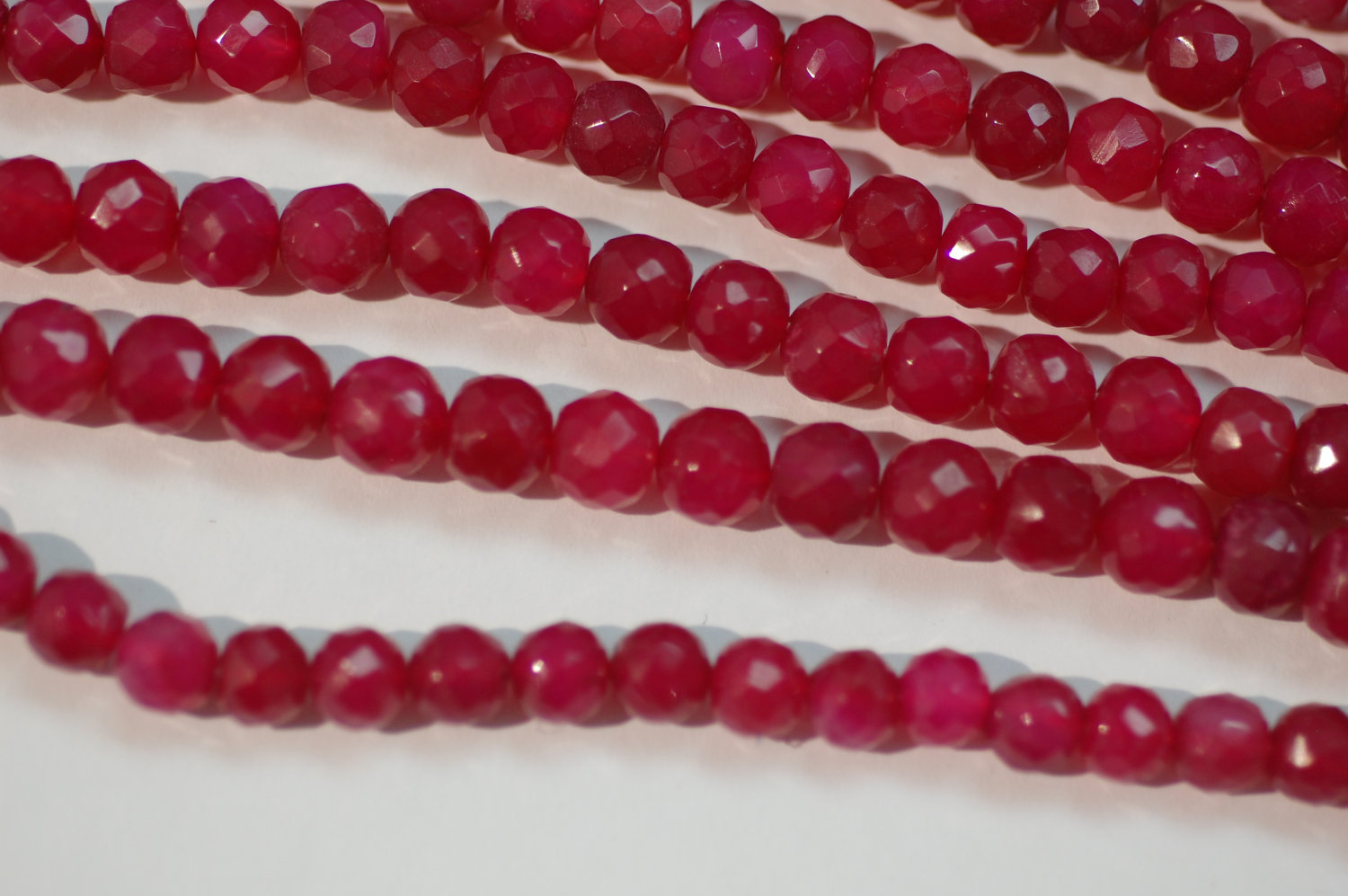 Hot Pink Chalcedony Rounds Beads Faceted