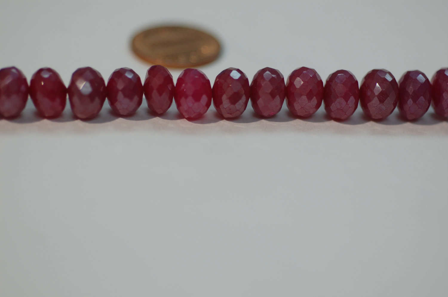 Hot Pink Pearl Chalcedony Rondelle Faceted