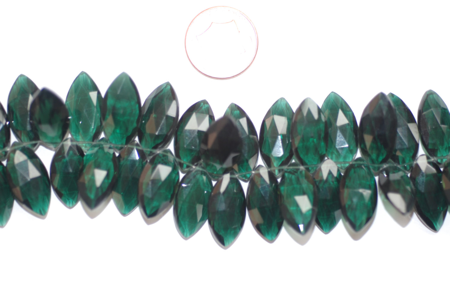 Hydro Forest Green Quartz Marquise Faceted