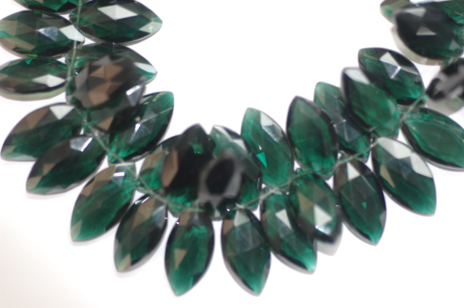 Hydro Forest Green Quartz Marquise Faceted