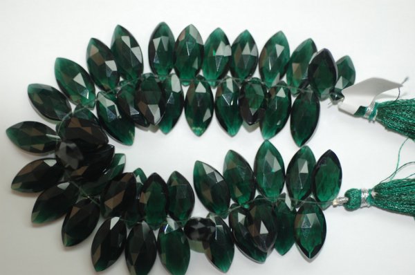 Hydro Forest Green Quartz Marquise Faceted