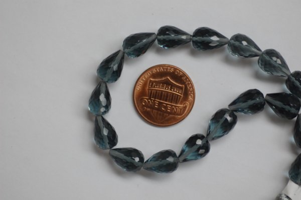 Hydro Gray Quartz Straight Drill drops Faceted