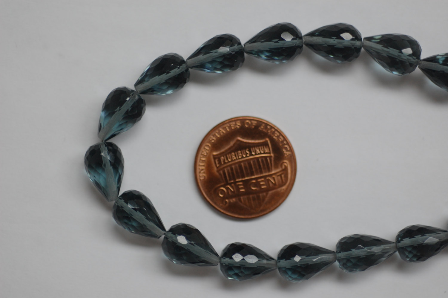 Hydro Gray Quartz Straight Drill drops Faceted