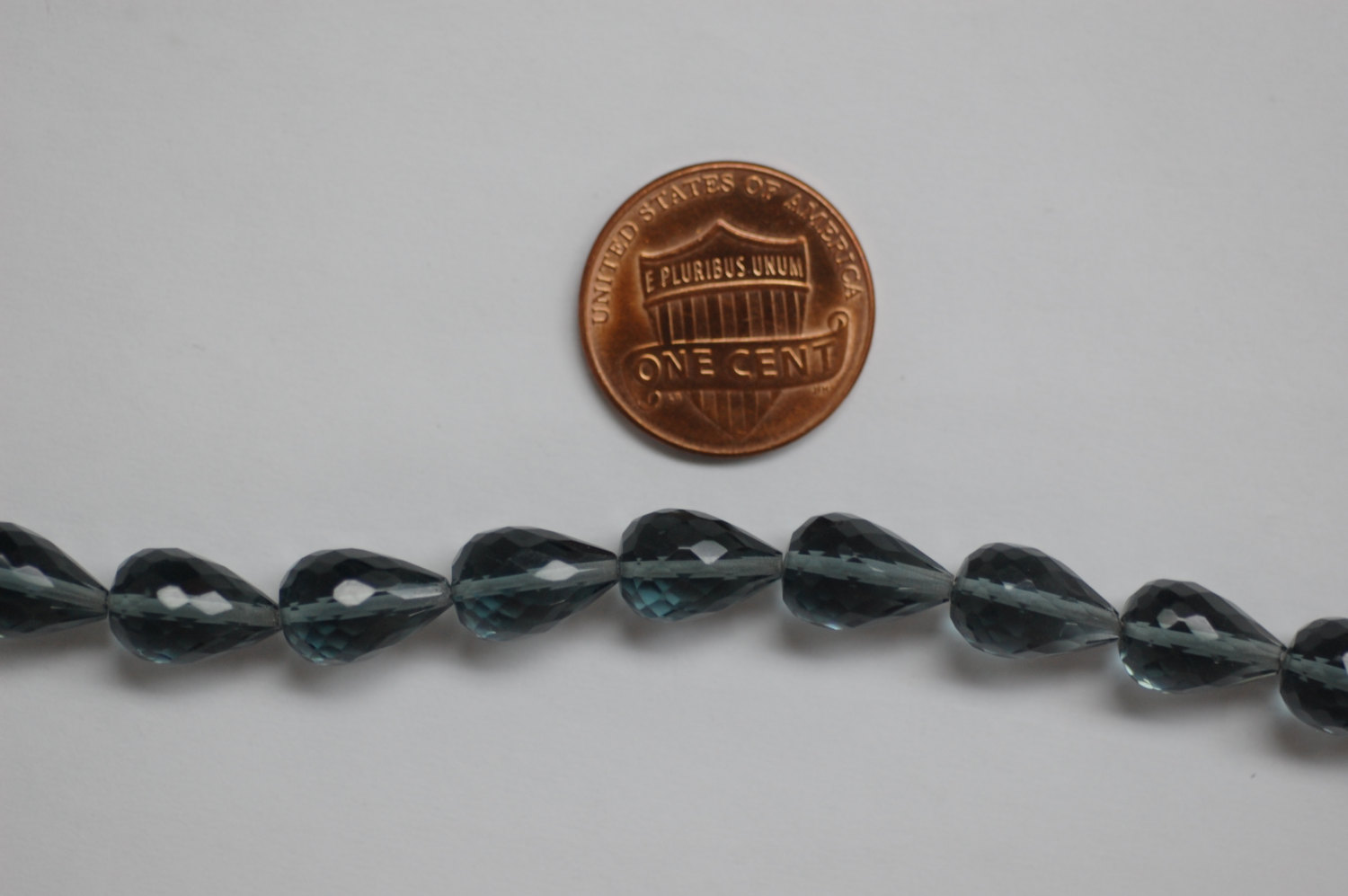 Hydro Gray Quartz Straight Drill drops Faceted