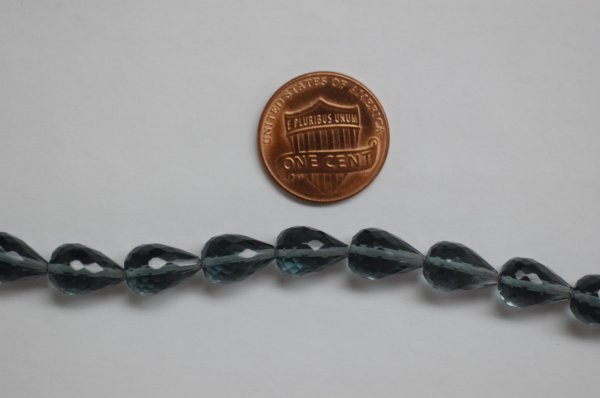 Hydro Gray Quartz Straight Drill drops Faceted