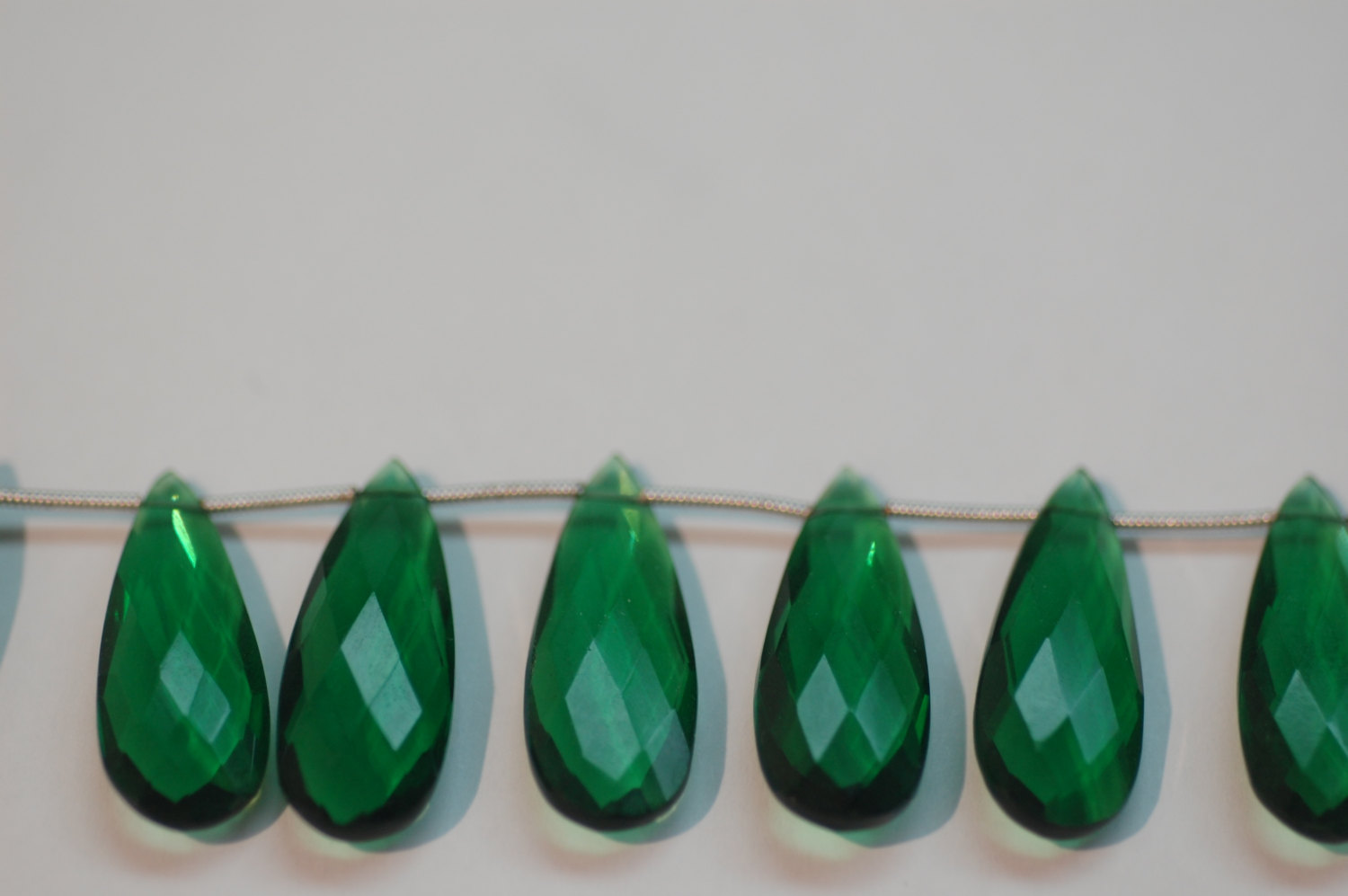 Hydro Green  Quartz Long Pear Faceted