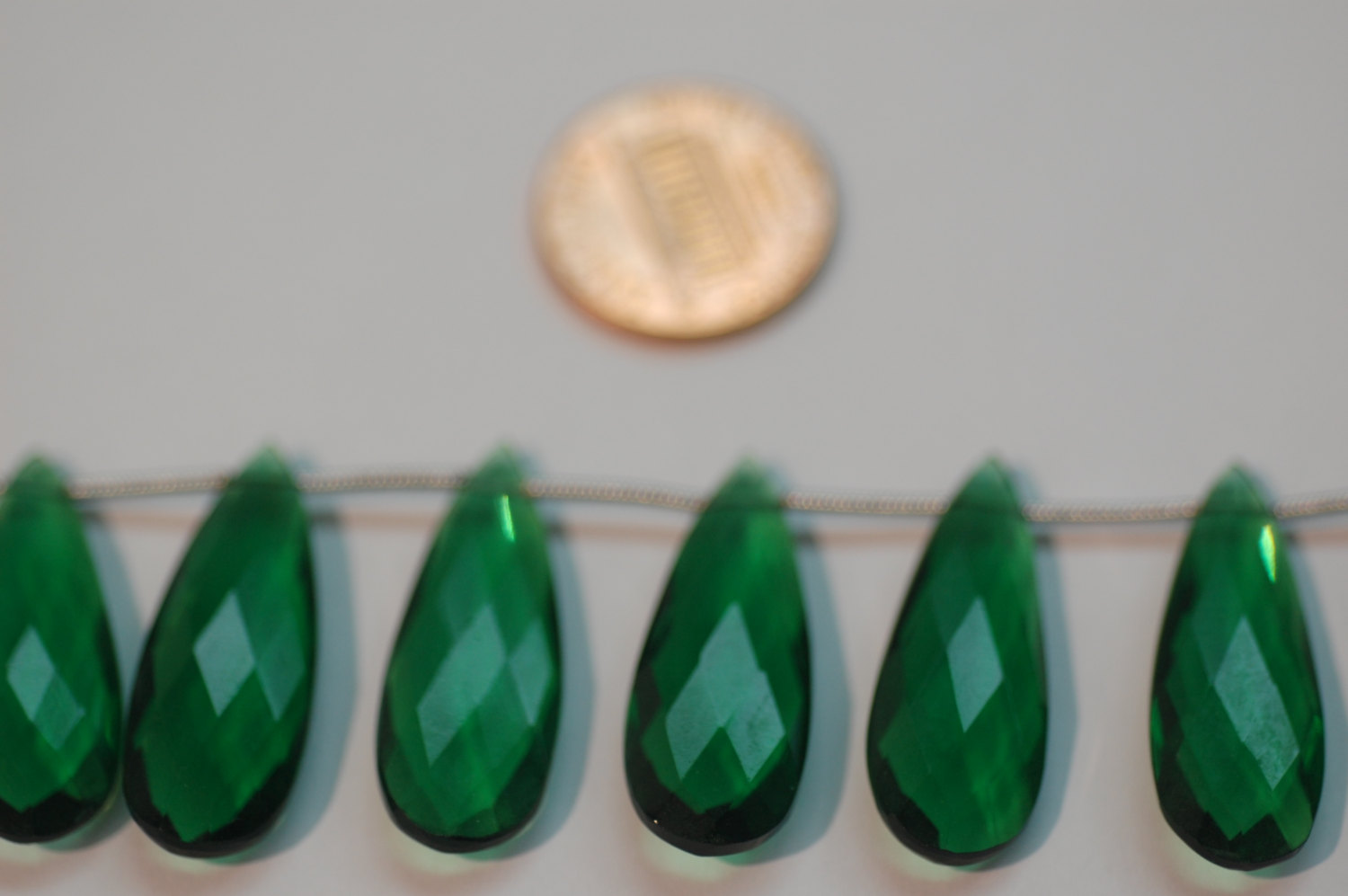 Hydro Green  Quartz Long Pear Faceted