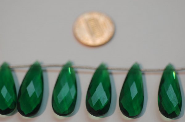 Hydro Green  Quartz Long Pear Faceted