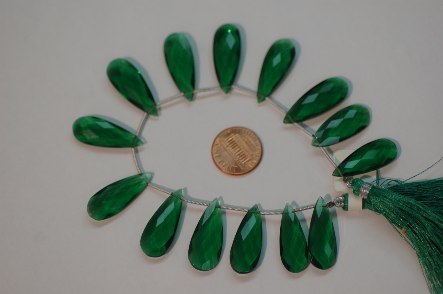 Hydro Green  Quartz Long Pear Faceted