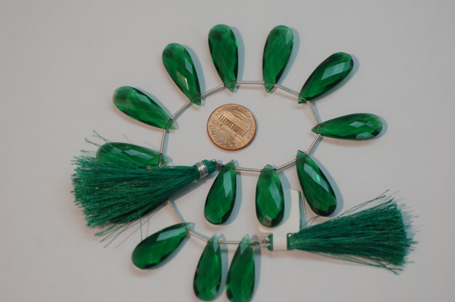 Hydro Green  Quartz Long Pear Faceted