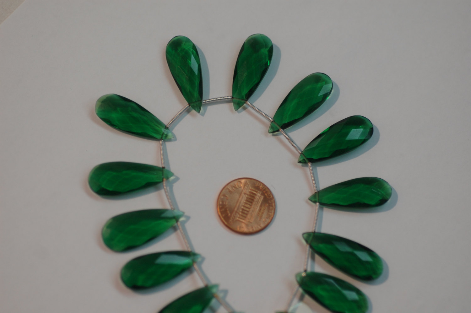 Hydro Green  Quartz Long Pear Faceted