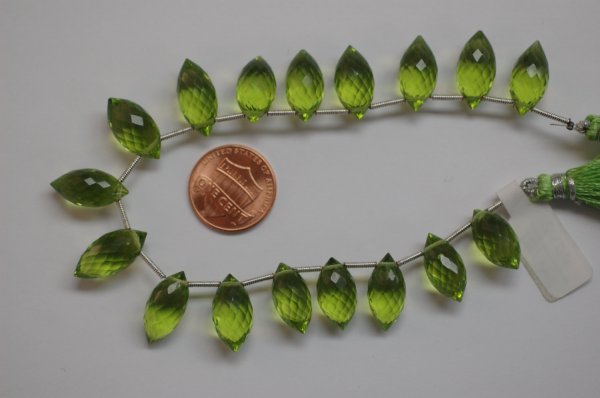 Hydro Green Quartz Puff Marquise Faceted