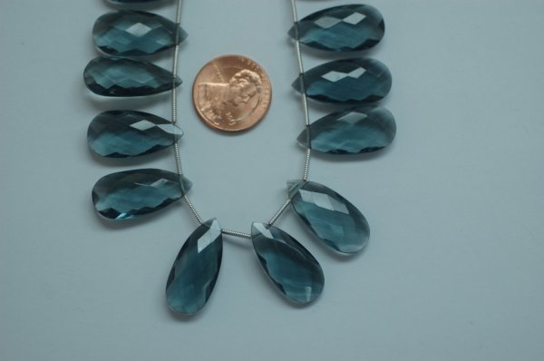 Hydro Grey Quartz Long Pear Faceted