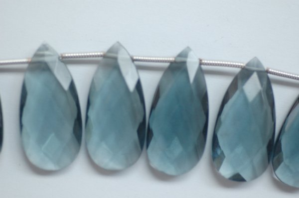 Hydro Grey Quartz Long Pear Faceted