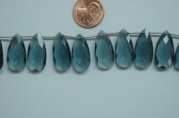 Hydro Grey Quartz Long Pear Faceted