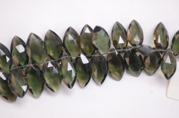 Hydro Olive Green Quartz Marquise Faceted