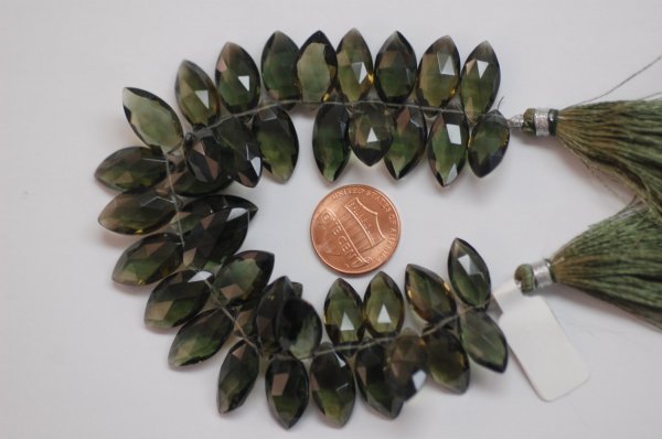 Hydro Olive Green Quartz Marquise Faceted