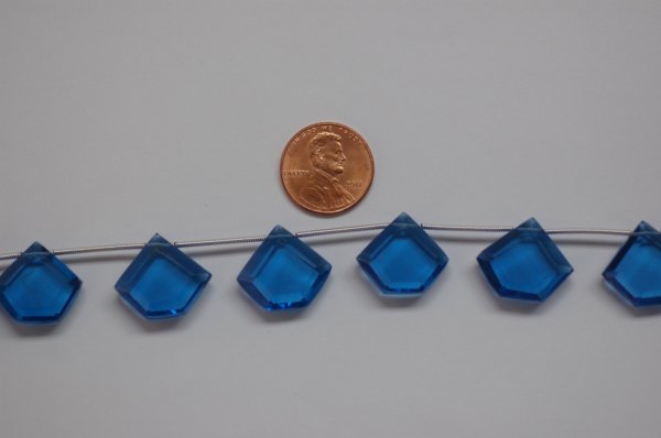 Hydro Quartz Dark Blue Hexagon Shape Faceted