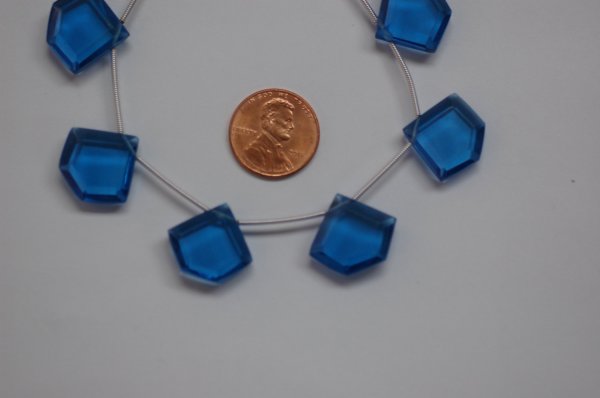Hydro Quartz Dark Blue Hexagon Shape Faceted