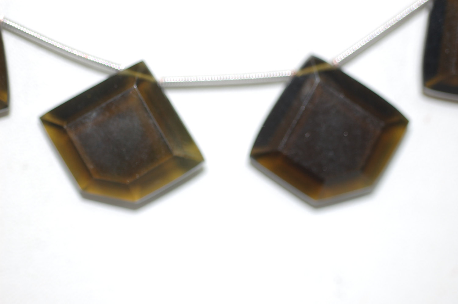 Hydro Quartz Forest Dark Green Hexagon Shape Faceted
