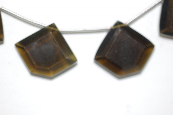 Hydro Quartz Forest Dark Green Hexagon Shape Faceted