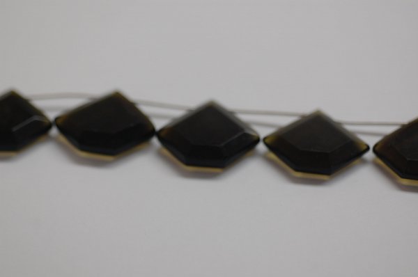 Hydro Quartz Forest Dark Green Hexagon Shape Faceted