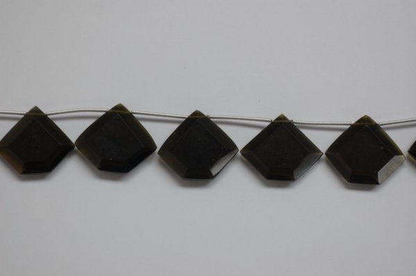 Hydro Quartz Forest Dark Green Hexagon Shape Faceted