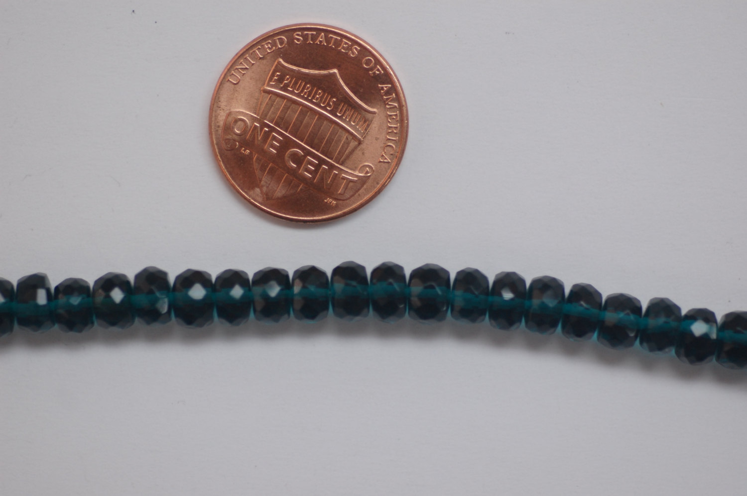 Hydro Teal Blue Rondelle Faceted