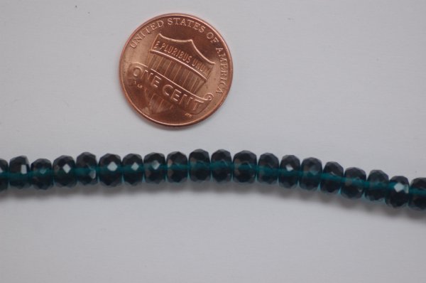 Hydro Teal Blue Rondelle Faceted