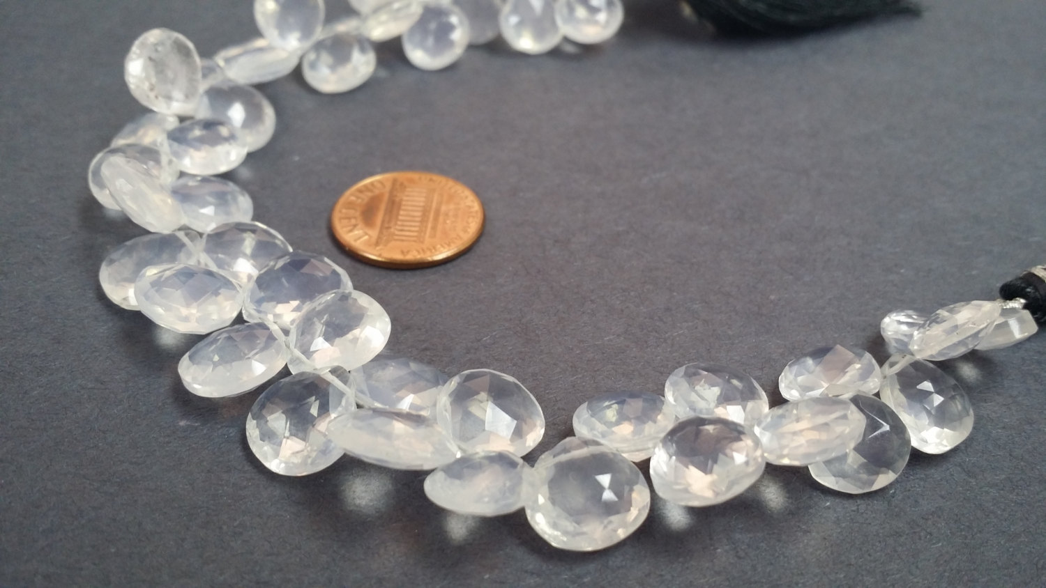 Ice Quartz Hearts Faceted